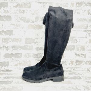 New Steve Madden Black Lizbeth Black Faux Suede Over The Knee Boots E830